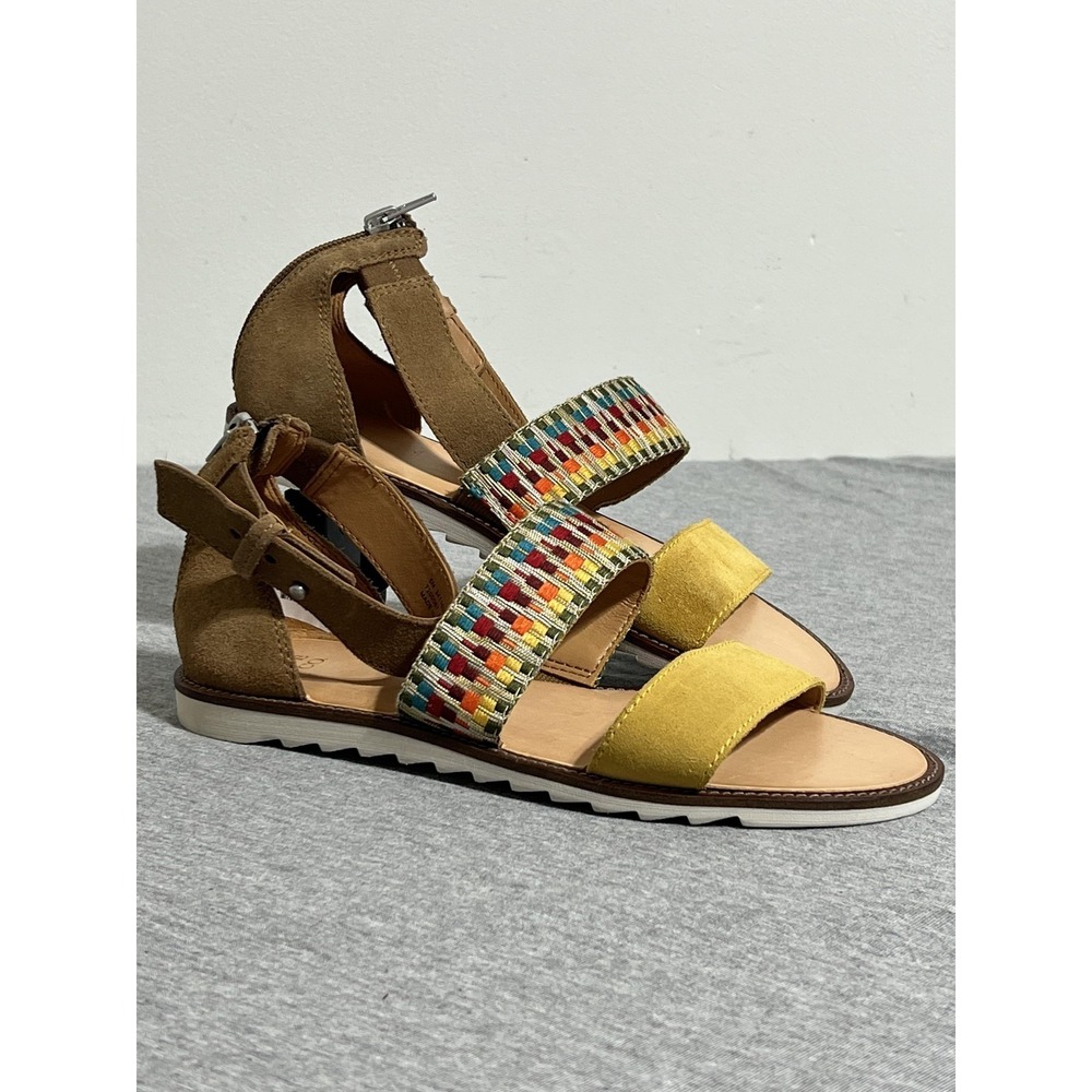 Frye‎ and Co Shoes Womens Size 6 Sandals Suede Ankle Zip Multicolor